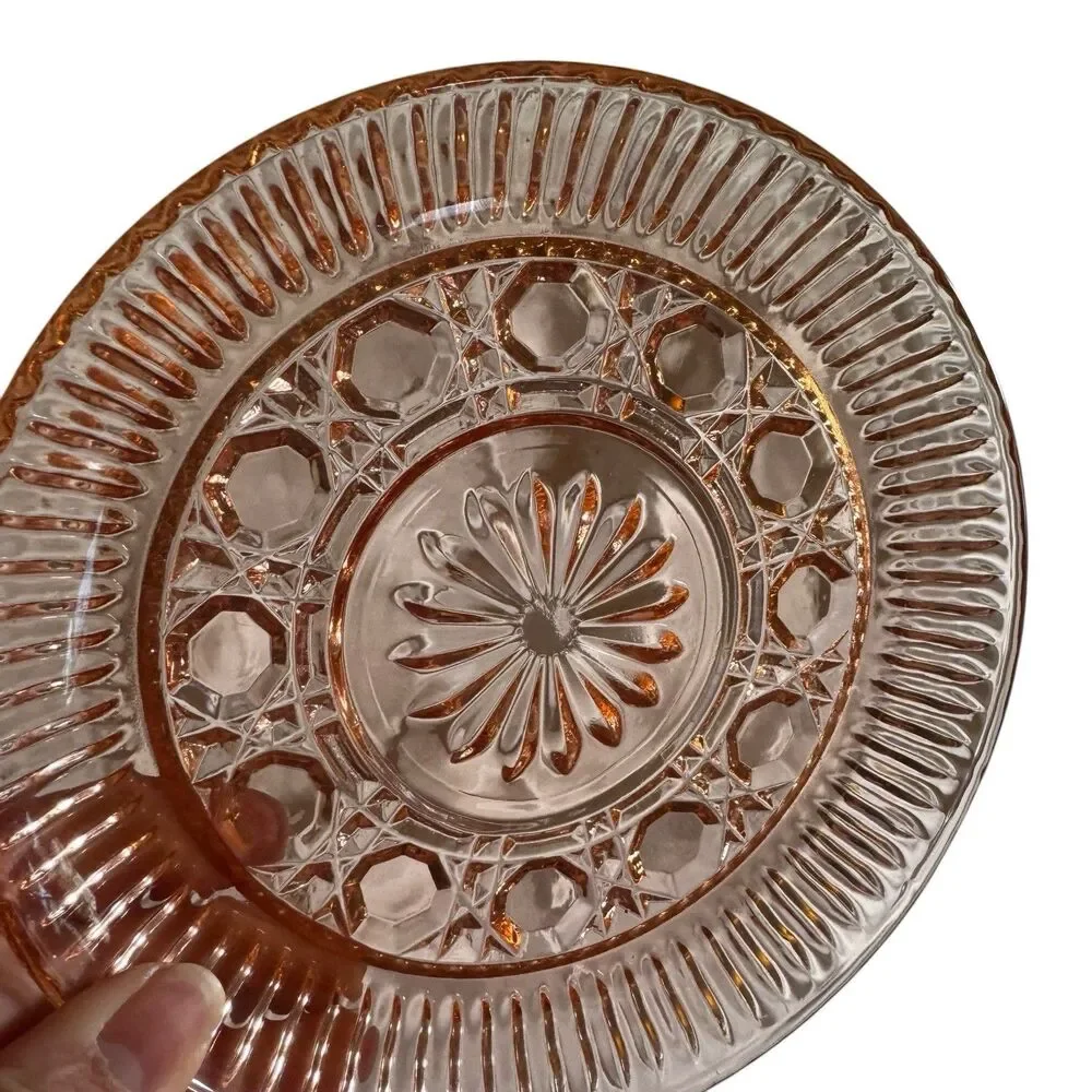 Anchor Hocking Pink Depression‎ Glass 6.5” Bread Butter Salad Plate